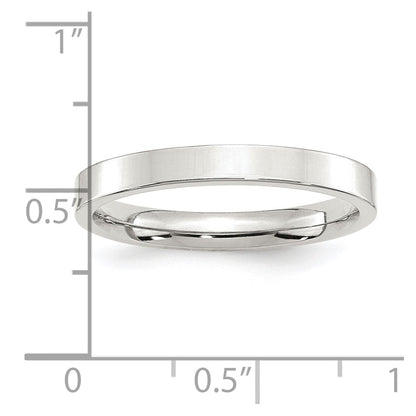 Sterling Silver 3mm Comfort Fit Flat Size 8.5 Band