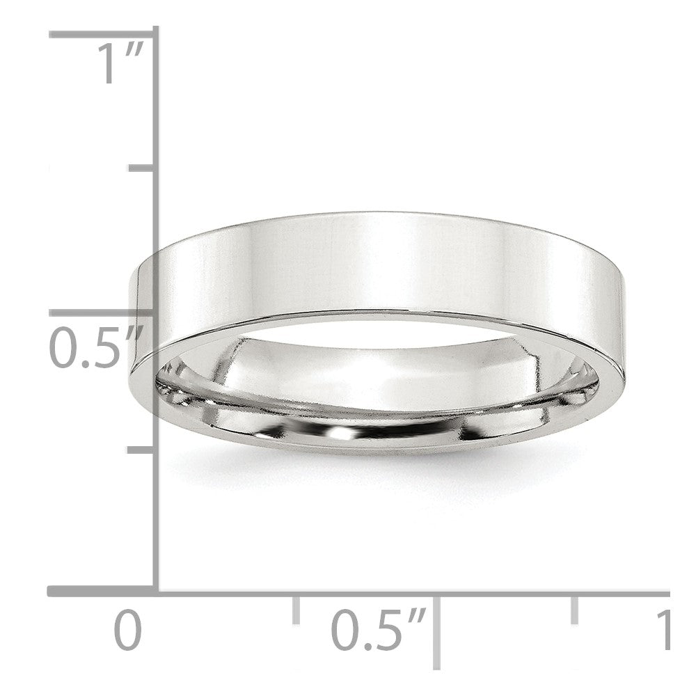 Sterling Silver 5mm Comfort Fit Flat Size 10.5 Band