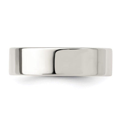 Sterling Silver 6mm Comfort Fit Flat Size 12 Band