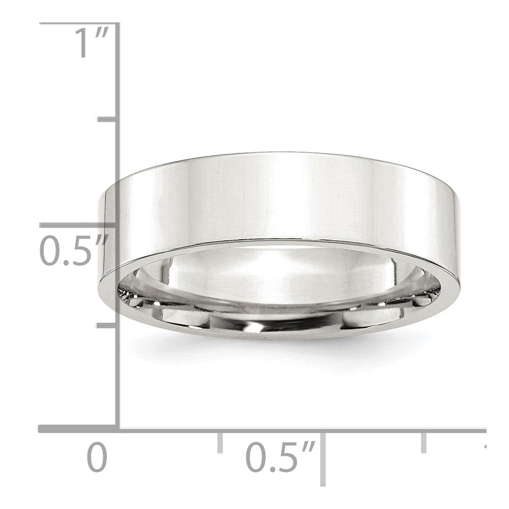 Sterling Silver 6mm Comfort Fit Flat Size 13.5 Band