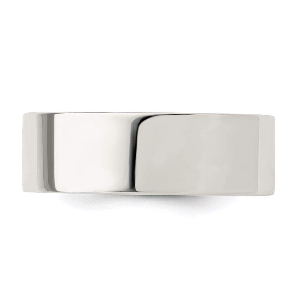 Sterling Silver 7mm Comfort Fit Flat Size 13 Band