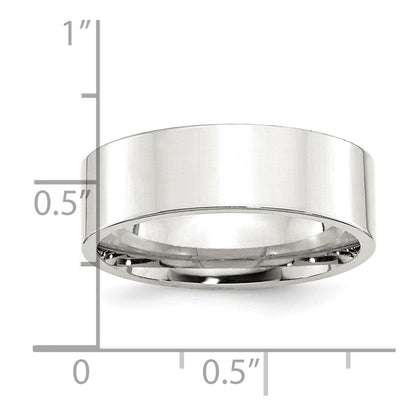 Sterling Silver 7mm Comfort Fit Flat Size 6 Band