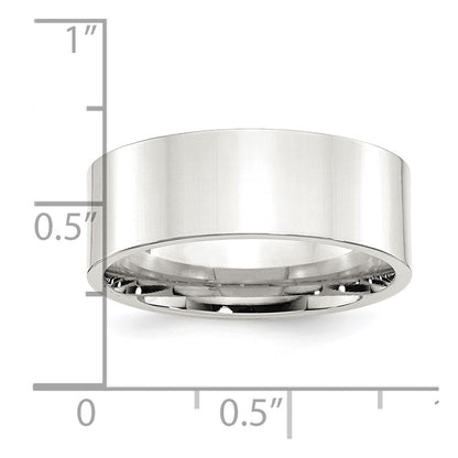 Sterling Silver 8mm Comfort Fit Flat Size 7.5 Band