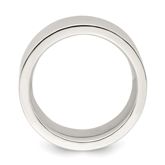 Sterling Silver 9mm Comfort Fit Flat Size 11.5 Band