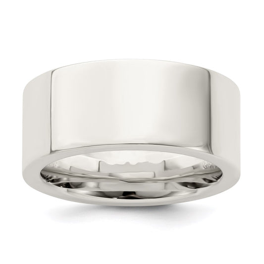 Sterling Silver 9mm Comfort Fit Flat Size 10.5 Band