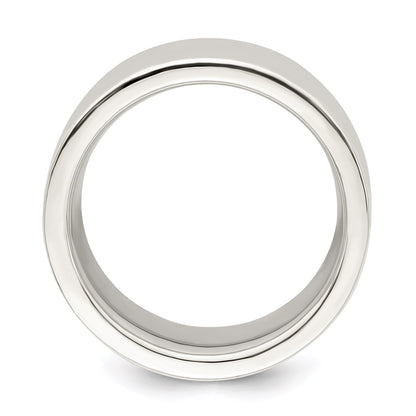 Sterling Silver 10mm Comfort Fit Flat Size 6.5 Band