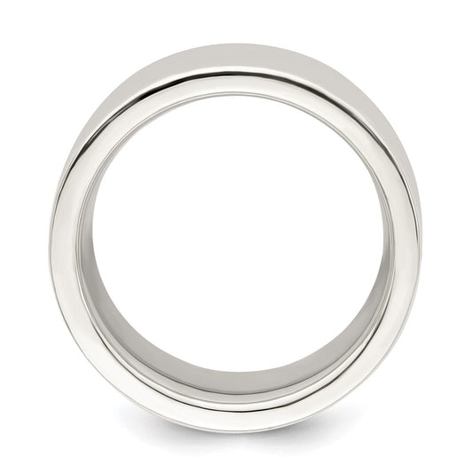 Sterling Silver 10mm Comfort Fit Flat Size 6.5 Band