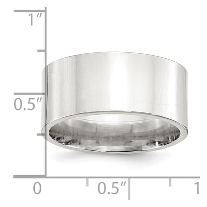 Sterling Silver 10mm Comfort Fit Flat Size 13.5 Band