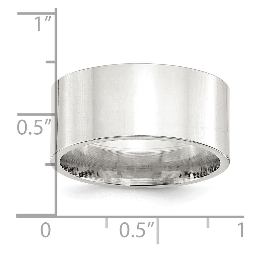 Sterling Silver 10mm Comfort Fit Flat Size 8 Band