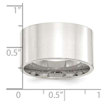 Sterling Silver 12mm Comfort Fit Flat Size 12.5 Band