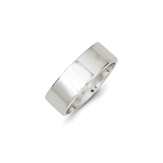 Sterling Silver 7mm Lightweight Flat Size 6 Band