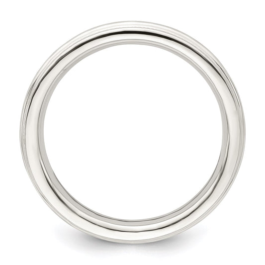 Sterling Silver Rhodium-plated 3mm Comfort Fit Milgrain Size 10 Band