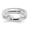 Sterling Silver 5mm Comfort Fit Half Round Milgrain Size 5.5 Band