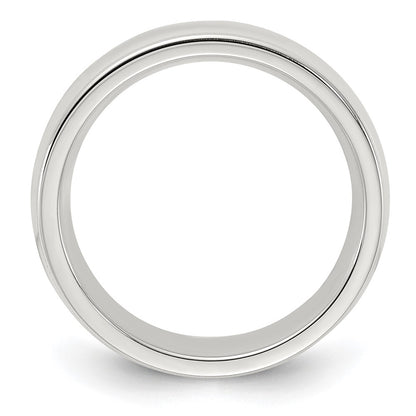 Sterling Silver 6mm Comfort Fit Half Round Milgrain Size 5.5 Band