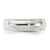 Sterling Silver 6mm Comfort Fit Half Round Milgrain Size 6 Band