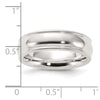 Sterling Silver 6mm Comfort Fit Half Round Milgrain Size 6 Band
