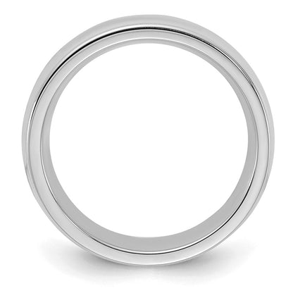 Sterling Silver Rhodium-plated 6mm Comfort Fit Milgrain Size 12.5 Band