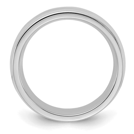 Sterling Silver Rhodium-plated 6mm Comfort Fit Milgrain Size 12.5 Band