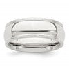 Sterling Silver 7mm Comfort Fit Half Round Milgrain Size 13 Band