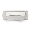Sterling Silver 8mm Comfort Fit Half Round Milgrain Size 7 Band