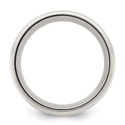 Sterling Silver 9mm Comfort Fit Half Round Milgrain Size 6 Band