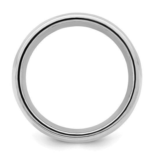 Sterling Silver Rhodium-plated 9mm Comfort Fit Milgrain Size 9 Band