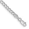Sterling Silver RH-plated 3.5mm Solid Double Link Charm Child's Bracelet