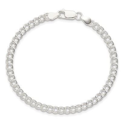 Sterling Silver 4.25mm Double Link Charm Bracelet