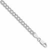 Sterling Silver Rhodium-plated 5mm Double Link Charm Bracelet