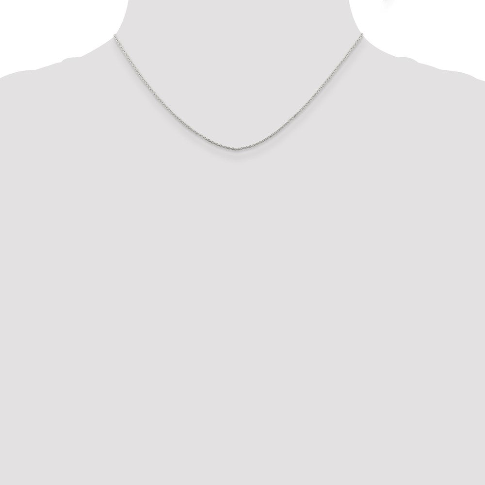 Sterling Silver Rhodium-plated 1mm Cable Chain