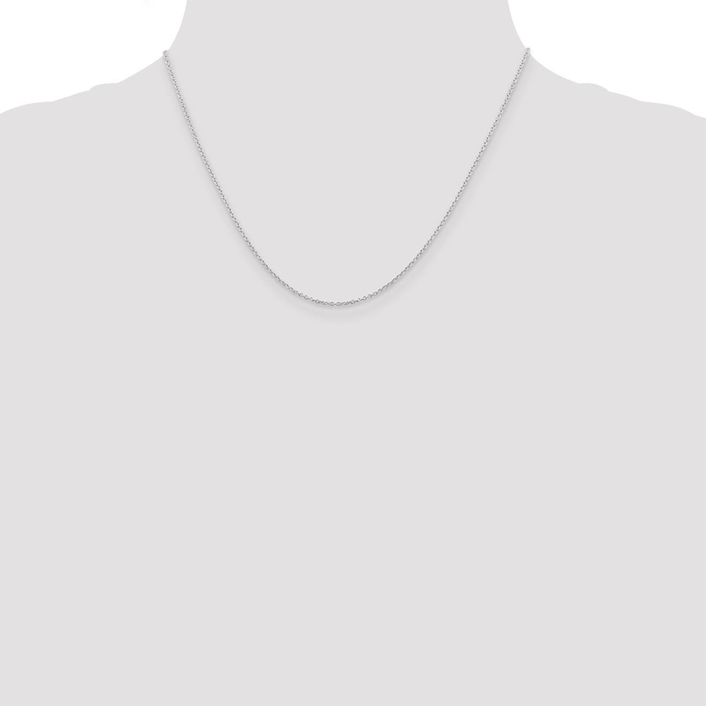 Sterling Silver Rhodium-plated 1.25mm Cable Chain with a 2 inch extention