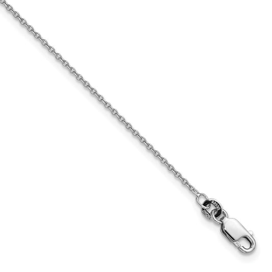 Sterling Silver Rhodium-plated 1.25mm Cable Chain