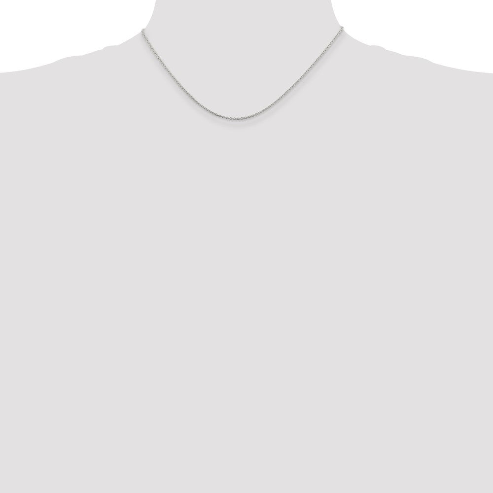Sterling Silver Rhodium-plated 1.5mm Cable Chain
