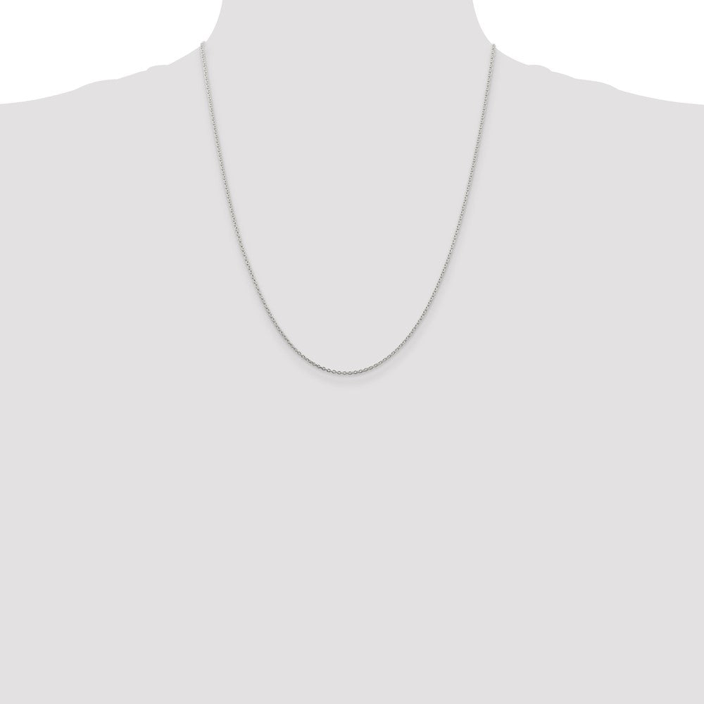 Sterling Silver Rhodium-plated 1.5mm Cable Chain