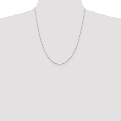 Sterling Silver Rhodium-plated 1.5mm Cable Chain w/4in ext.