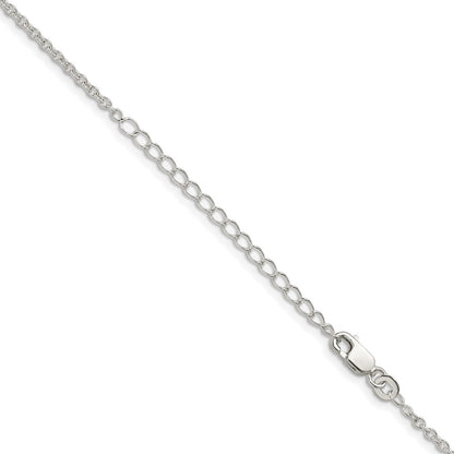 Sterling Silver 1.95mm Cable Chain w/2in ext.