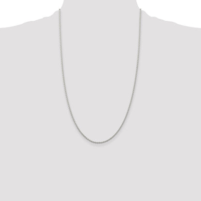 Sterling Silver Rhodium-plated 1.95mm Cable Chain