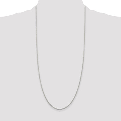 Sterling Silver Rhodium-plated 1.95mm Cable Chain