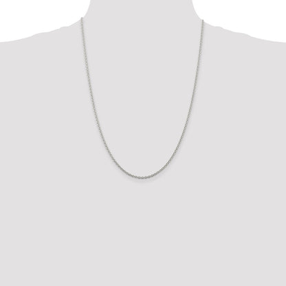 Sterling Silver Rhodium-plated 2.25mm Cable Chain
