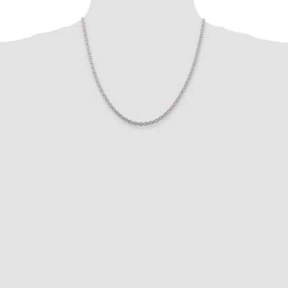 Sterling Silver Rhodium-plated 3.5mm Cable Chain