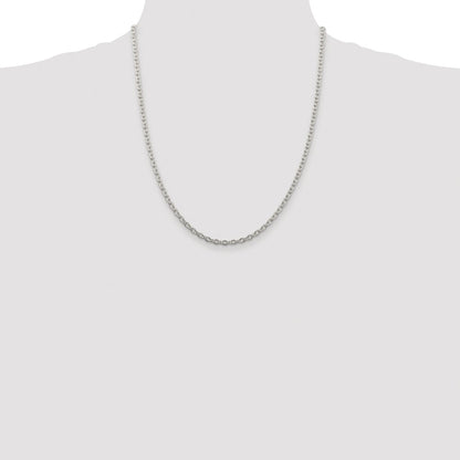 Sterling Silver Rhodium-plated 3.5mm Cable Chain