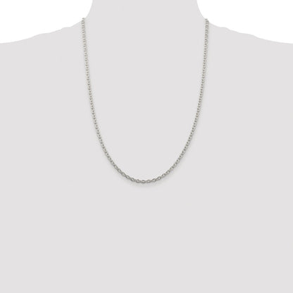 Sterling Silver Rhodium-plated 3.5mm Cable Chain