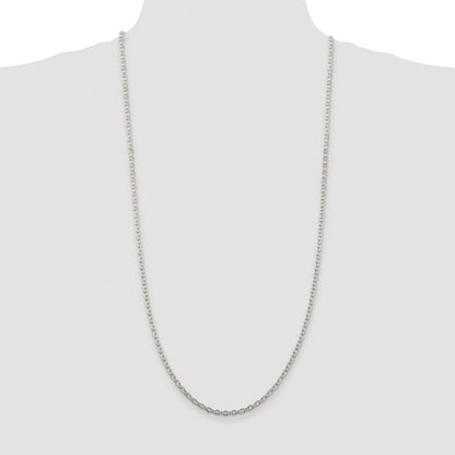 Sterling Silver Rhodium-plated 3.5mm Cable Chain