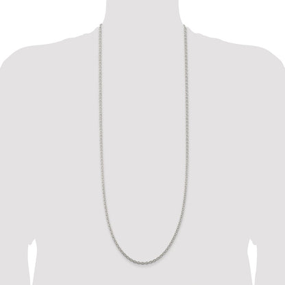 Sterling Silver Rhodium-plated 3.5mm Cable Chain