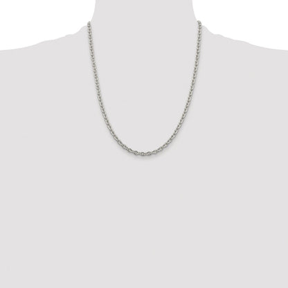 Sterling Silver Rhodium-plated 4.5mm Cable Chain