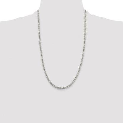 Sterling Silver Rhodium-plated 4.5mm Cable Chain