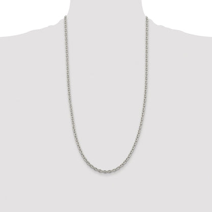 Sterling Silver Rhodium-plated 4.5mm Cable Chain