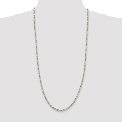 Sterling Silver Rhodium-plated 4.5mm Cable Chain