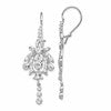 Cheryl M Sterling Silver Rhodium-plated Fancy Brilliant-cut Bezel CZ Kidney Wire Dangle Earrings