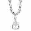Cheryl M Sterling Silver Rhodium-plated Fancy Marquise-cut & Brilliant-cut Pear CZ 17 Inch Necklace